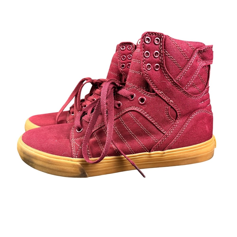 Supra Skytop Muska 001 Burgundy Canvas Gum Sole High Top Mens 9.5 S18270